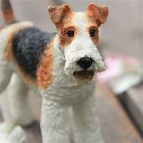 JJM British Fox Terriers Dog Pet Figure Animal Decoration Collector Toy Kid Gift Car Decoration Resin Crafts Collection