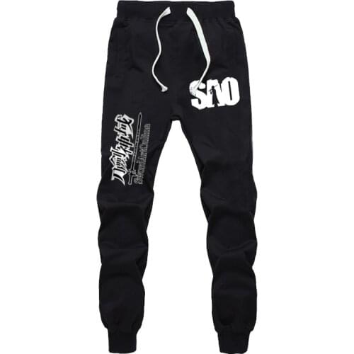Fashion Sword Art Online Sports Sweat Breathable Pants Students Kirito Cotton Straight Pants Jogger Jogging Long Trousers