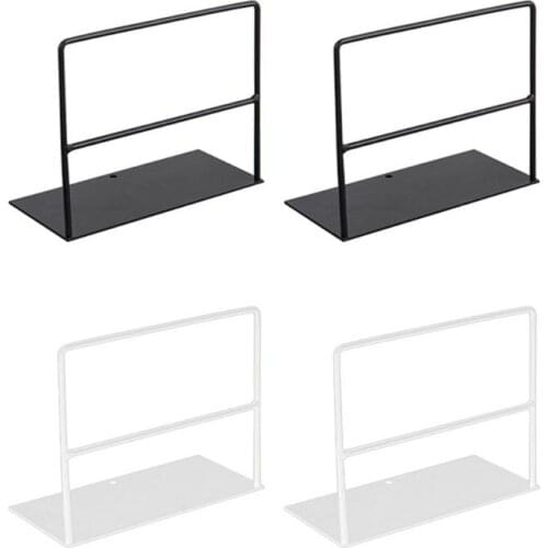 2021 New 1 Pair Wrought Iron Bookends Book Support Simple Desktop Office Magazine Stand