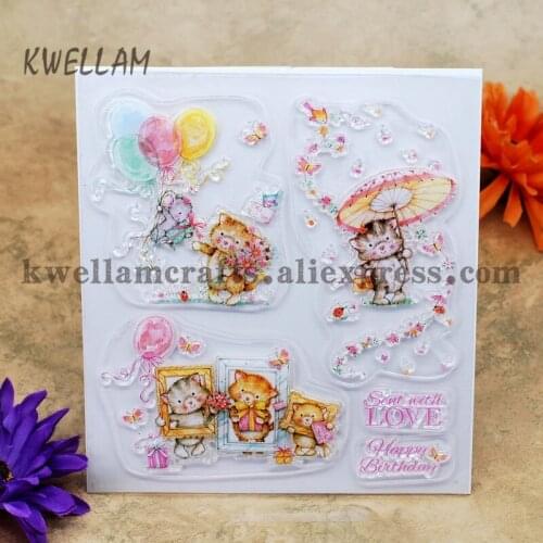 Sent with LOVE Happy Birthday Scrapbook DIY photo cards account rubber stamp clear stamp transparent stamp 15x17cm KW6122521