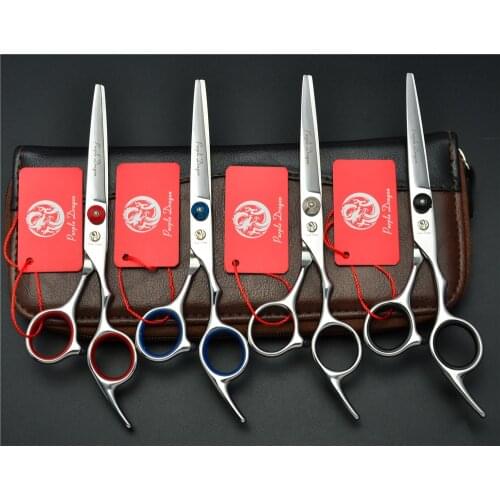 7.0 inch 19.5cm Brand Purple Dragon Professional Dogs Cats Pets Hair Shears Hairdressing Scissors Straight Cutting Shears Z4001
