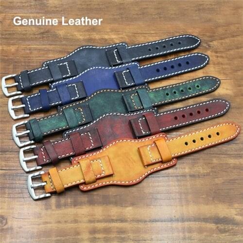 Genuine Leather Tray Watchband 22mm for Fossil Galaxy Gear S3 amazfit Huawei GT 2E Honor GS Pro Wristband Bracelet Belt Strap