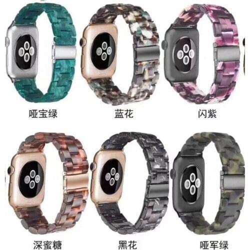 Resin Strap For iwatch se band 42 44 wristband series 6/5/4/3/2/1 For Apple Watch band 40mm 38mm Bracelet