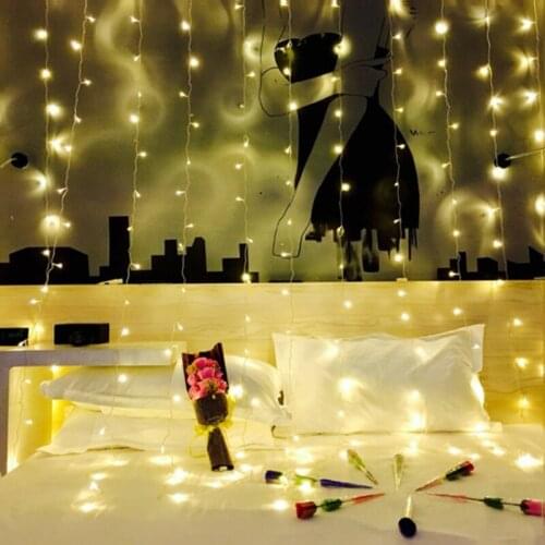 LED Curtain Light Lantern String Christmas Decoration Lights With Wedding Anchor Background Waterfall Neon Warm Color Light Bar