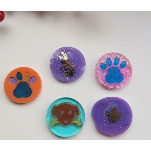 Phone Grip Epoxy Resin Mold Phone Socket Silicone Mould DIY Crafts Love Heart Dog Paws Bones 12 Cavity Irregular Round
