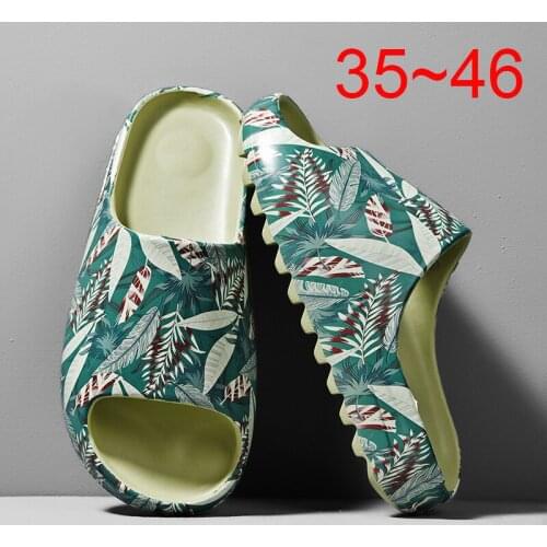 Brand High Quality Brand Printed Leaf West Men Designer Fashion Women Runner Summer Mens Slide Casual Slippers Beach Shoes
