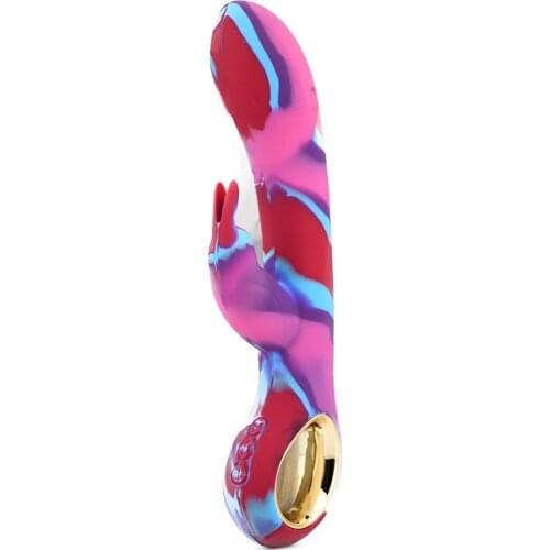 Silicone Rainbow Vibrator Female Inverter Heating Vibrator Rabbit 10 Frequency Heating Vibrator