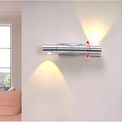 Modern LED double head wall light 6W aluminum mirror wall light living room bedroom corridor AC220V