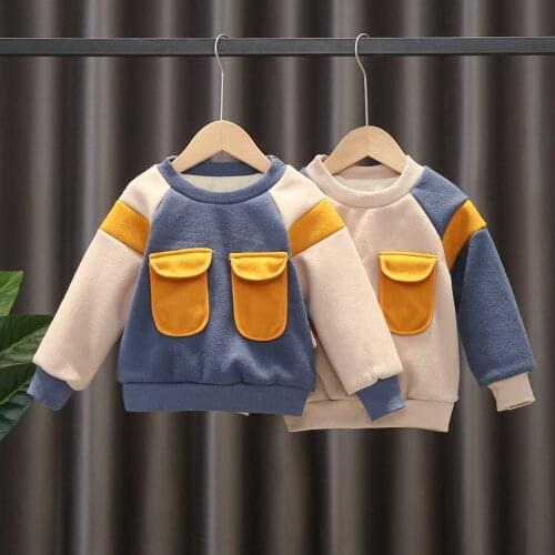 Boys Girls Clothes Thick Autumn Winter Kids Clothes 1-5Y clothing Childrens Sweaters Fashion O-Neck Letter Pattern Clothing