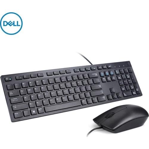 Dell Dentsing KB216+MS116 USB Wired Optical Ergonomic 1000 dpi Keyboard and Mice Set-1.8M Cable Length