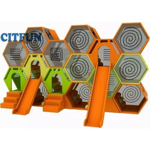High quality color customize soft honeycomb maze library for kids gym and brain education