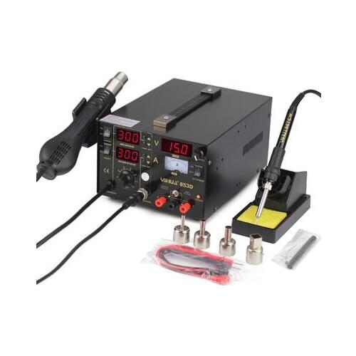 YH-853D 3 IN 1 Soldering Station+Hot Air Gun Rework Station Multifunction SMD/SMT Soldering Station And DC Power Supply