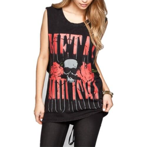 Womens MX Gothic Stone Washed Muscle Tank Sleeveless T shirt USA Size XS-L (Large and Long)