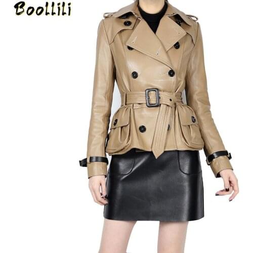 Boollili Real Genuine Leather Jacket Women Clothes 2020 Womens Fur Coat Spring Sheepskin Coat Tops Korean Elegant Trench Coats