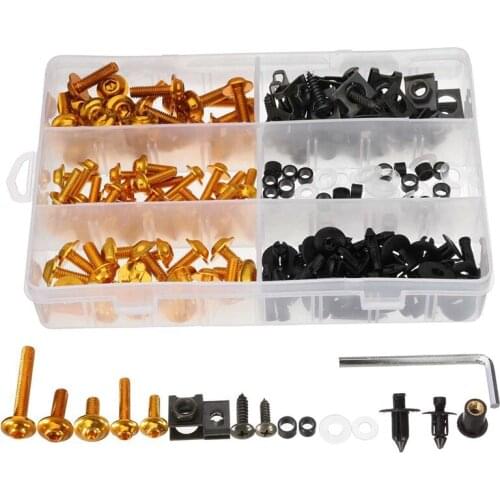 198Pcs Universal Motorcycle Fairing Bolt Screw Fastener Fixation for Honda Yamaha Kawasaki Suzuki Mounting Kits