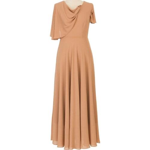 2021 Summer New Design Casual A Line Khaki Dress Female