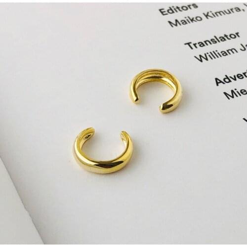 925 Sterling Silver Ear Cuff Earring for Women Geometric Circle Ear Clip Personality No Pierced Hole Clip Earrings