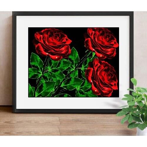 Diamond Paintng Rose Picture 5D Diy Mosaic Rhinestone Full Square Diamond Embroidery Flower Home Decor