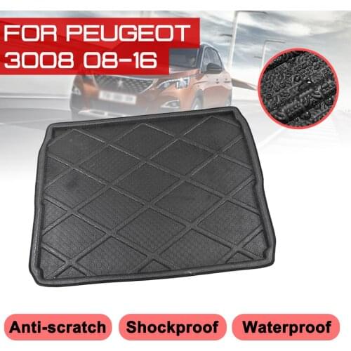 Car Floor Mat Carpet For Peugeot 3008 2008 2009 2010 2011-2016 Rear Trunk Anti-mud Cover