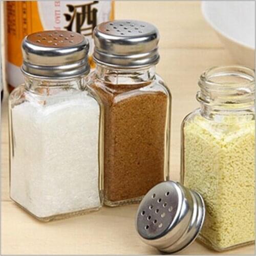Free Shipping 3pcs/lot Creative Cruet Glass Condiment Jar Salt and Pepper Bottle Pepper Bottle Barbecue Spice Jar BBQ