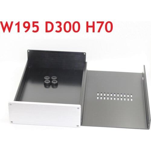 No Hole Preamplifier DIY Chassis Headphone Amp Shell W195 D310 H70 DAC Decoder Case Aluminum Power Amplifier Supply Case WA102