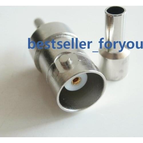 BNC Female Crimp RF Coaxial Straight Window Connector for RG174 RG316 Cable