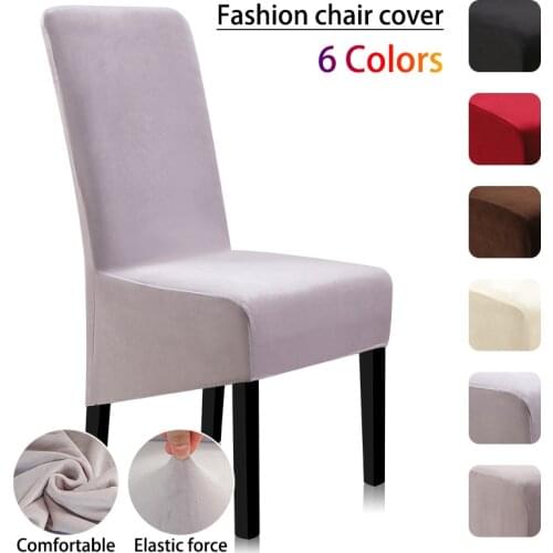 Large Oblique Back Solid color Chair cover Spandex Dining Chair Covers Anti-dirty Stretch Chair Cover Kitchen Living Room