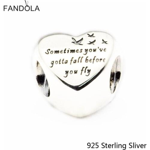 CKK 925 Sterling Silver Heart of Freedom Charms Original Fashion Beads Fits Bracelets & Bangle DIY Jewelry