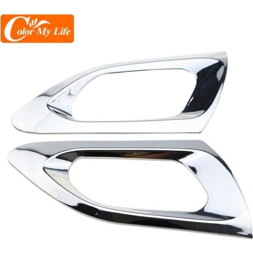 Color My Life ABS Chrome Front Door Handle Bowl Cover Back Inner Door Bowl Trim for Peugeot 2008 2014 - 2018 Accessories