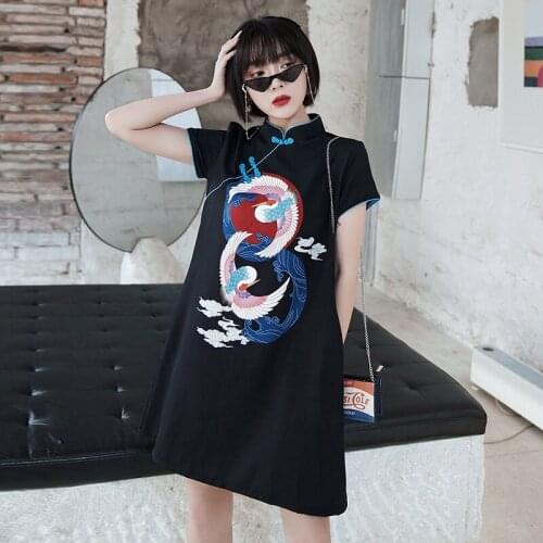 Chinese Dress Qipao Cheongsam Chinese Female Evening Party Qipao Vintage Slim Dress Summer Short Sleeve Robe Gown Vestidos A5507