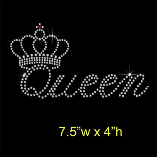 Queen with crown transfers design iron on transfer patches hot fix rhinestone transfer motifs fixing rhinestones