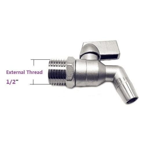 1/2"(DN15) Faucet Tap,Bottling Bucket Spigot Valve & Barb Beer Brewing Homebrew Wine Making Accessories,Spigot Drink Kegs,SS304