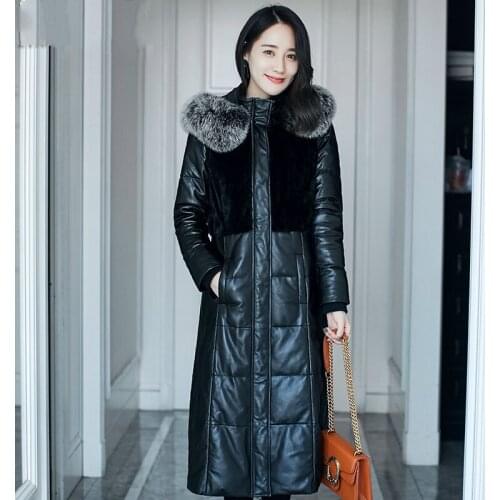 Genuine Leather Jacket Women Winter Real Mink Fur Sheepskin Coat Long White Duck Down Jackets Korean Chaquetas Mujer 2020 7113