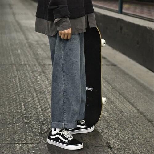 2021 Fashion Solid Jeans Girls Straight Pants Trousers Female Harajuku High Street Denim Bagge Cool Autumn Boyfriend Jeans Femme