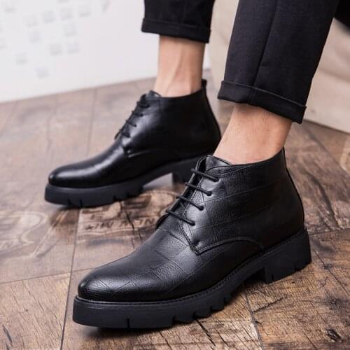 Spring and autumn mens high grade leather business dress casual shoes formal shoes medium thick soled gentleman shoes Eur 38-44