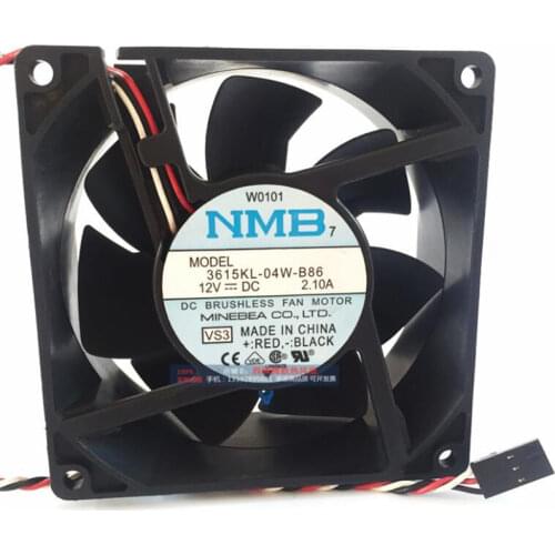 Original NMB 9038 3615KL-04W-B86 12V 2.10A 90*90*38mm three wire temperature control cabinet fan
