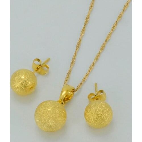 Africa Arabia Nigeria Beads Necklace Earrings for Women Girls Trendy Charm Ball Necklaces Jewelry Gifts sets #J0931