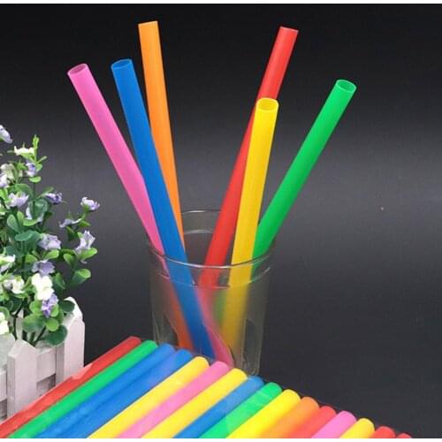 Flat Mouth 100Pcs/Bag Lightweight Convenient Plastic Straws Handicarft Tool Plastic Plastic Straws Colorful for Bar