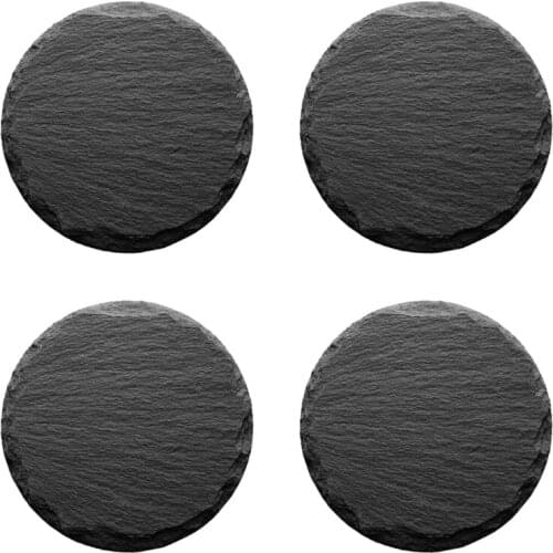 Natural Slate Placemat and Drink Coaster, Square Heart-shaped Round,Suitable for Bars and Home Use