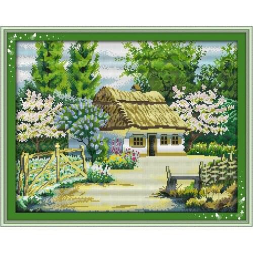 Beautiful Homeland Aida Scenery Counted Cross-Stitching 11CT Printed 14CT Handmade Set Cross-stitch Kits Embroidery Needlework