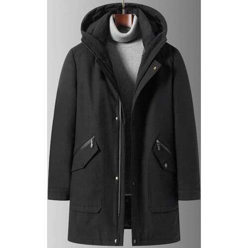 Fashion Men Down Jacket Winter New Thick Cold Protection Male 90% White Duck Down Hooded Clothes