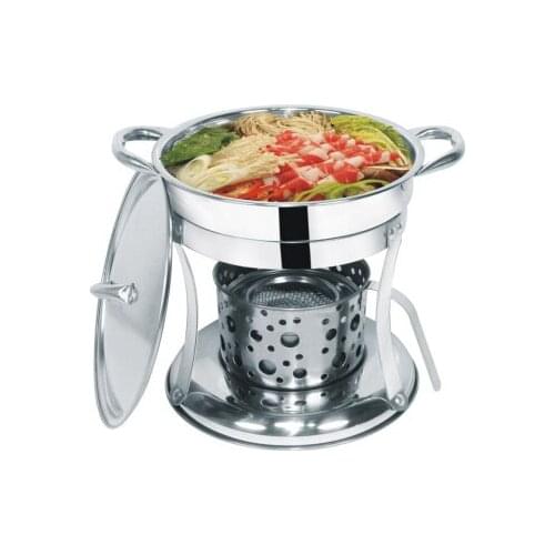 Sale Cooking Pots Outdoor Travel Portable Stainless Couple Fondue Hot Pot Liquid Alcohol Stove Small Kitchen Accessories