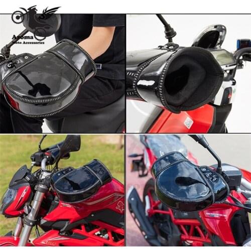 Reflective winter part riding keep warm motorcycle glove universal motorbike hand guard thicken moto handlebar shiled motorbike