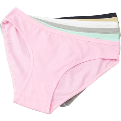 6 Pcs/Lot Hot Sale 2021 Good Quality Women Underwear Cotton Solid Color Brief Panties M L XL 9173