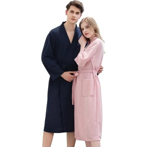 Couples Japanese Kimono Yakata Robes for Women Oriental Lover Solid Pajamas Sleepwear Thin Cardigan Bathrobe Quick Dry Gown Man
