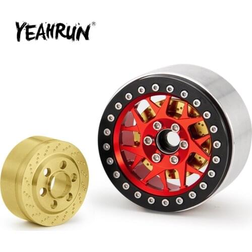 YEAHRUN 1/2Pair Brass Widen Wheel Weights For 1.9inch/2.2inch Beadlock Rims SCX10 Wraith D90 1/10 RC Car
