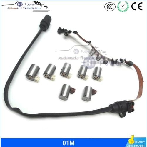 01M 01N 01P Transmission Wiring Harness + 7 Piece Solenoid Set Gasket Filter 75446RFK For V W JETTAMK4