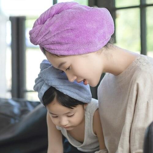 1PCS Microfiber Bath Towel Hair Dry Quick Drying Lady Bath Towel soft shower Caps hat for Lady Turban Head Wrap Bathing Tools