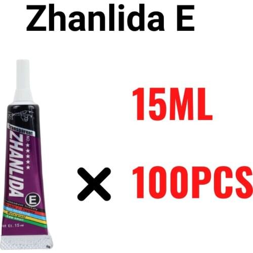 100PCS Pack Zhanlida E 15ML Clear Contact Phone Repair Adhesive DIY Glue With Precision Applicator Tip