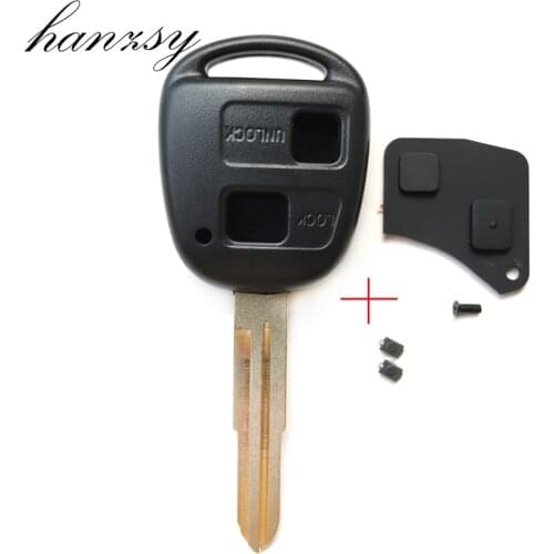 2 buttons Car Key Case For TOYOTA Corolla Yaris Prado Tarago Camry Replacement Remote Key shell With Rubber Button Pad/Switches